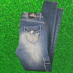 Vintage apple bottom denim cargo jeans